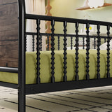 Twin Metal Platform Bed Frame With Upholstered Headboard And LED Light - Omega Lifestyles