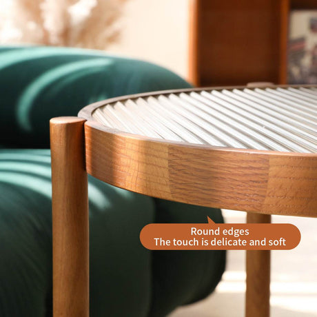 Modern Farmhouse Solid Wood Round Coffee Table - Sleep Galleria