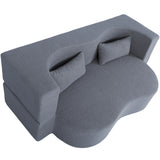 Full Size Convertible Teddy Fabric Sofa Bed With Pillows - Omega Lifestyles