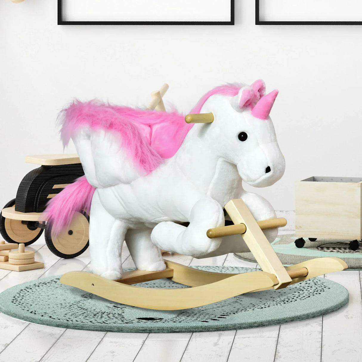 Magical Unicorn Singing Plush Rocking Horse Toy - Omega Lifestyles