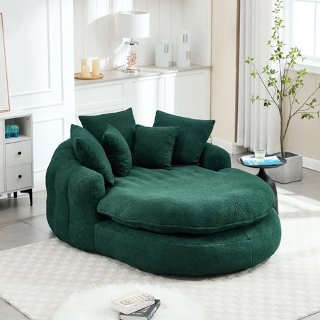 Oversized Chenille Memory Foam Bean Bag Sofa With Pillows - Omega Lifestyles