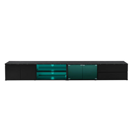 Modern APP Controlled LED Black Marble TV Stand - Sleep Galleria