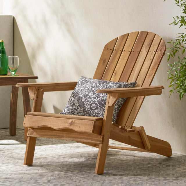 Acacia Wood Foldable Rustic Outdoor Adirondack Chair - Omega Lifestyles