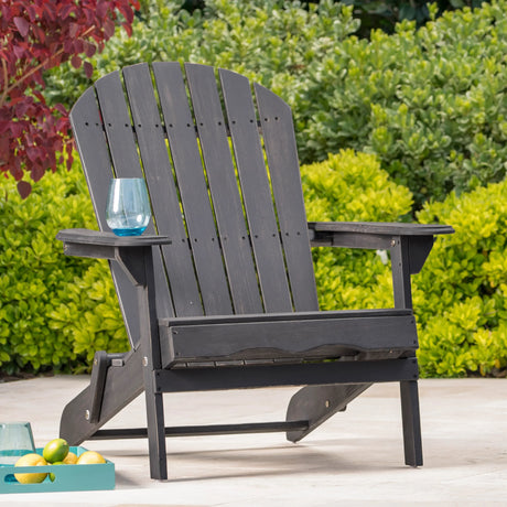 Acacia Wood Foldable Rustic Outdoor Adirondack Chair - Omega Lifestyles