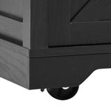 Farmhouse Kitchen Island Rolling Cart With Power Outlet - Omega Lifestyles