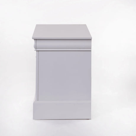 Modern White Synthetic Wood Nightstand With Drawers - Omega Lifestyles