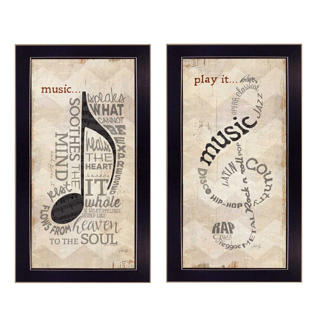 Music Themed Multicolor Framed MDF Wall Art Decor - Omega Lifestyles