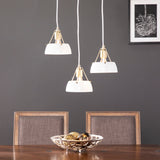 Contemporary White Iron 3-Light Cluster Pendant Lighting
