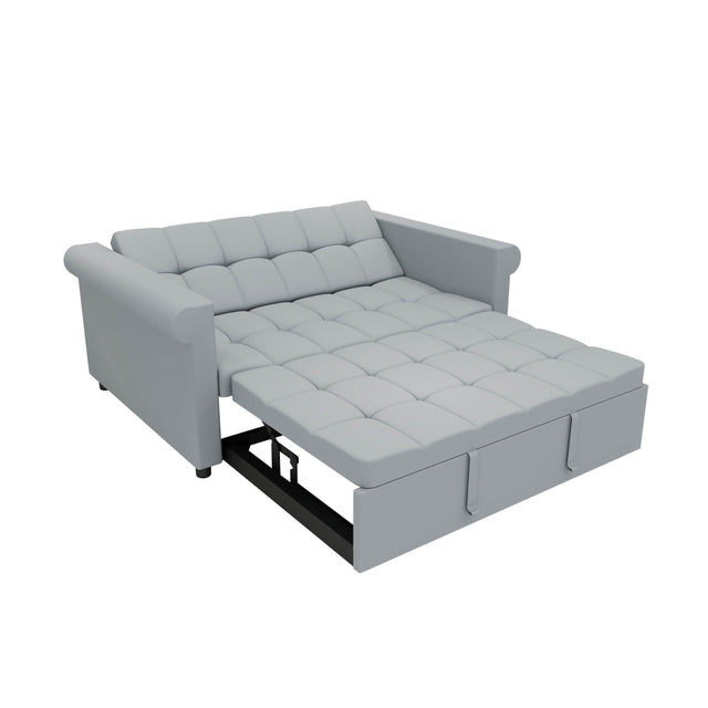Gray Velvet Loveseat With Adjustable Backrest And Sleeper - Omega Lifestyles