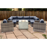Premium 6-Person Wicker Outdoor Seating Group With Fire Pit - Omega Lifestyles