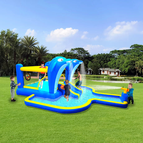 8-in-1 Inflatable Water Park Slide Trampoline Playhouse - Omega Lifestyles