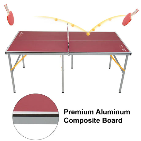 Mid-Size Foldable Portable Indoor Outdoor Ping Pong Table - Omega Lifestyles