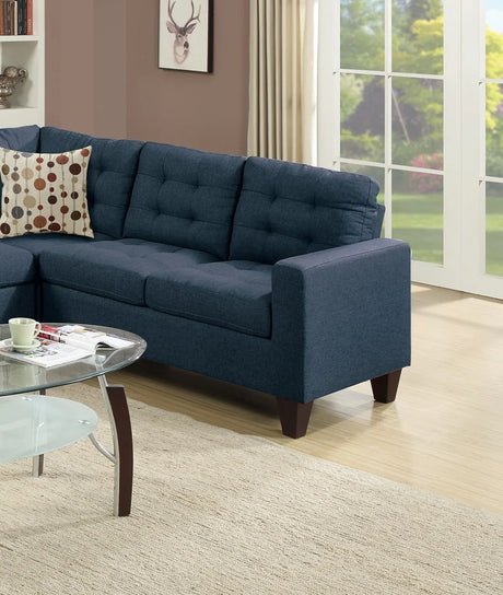 4-Piece Navy Modular Polyfiber Tufted Sectional Sofa Set - Omega Lifestyles