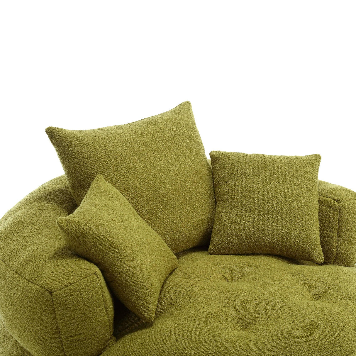 Modern Chenille Circular Sponge Sofa With Throw Pillows - Omega Lifestyles