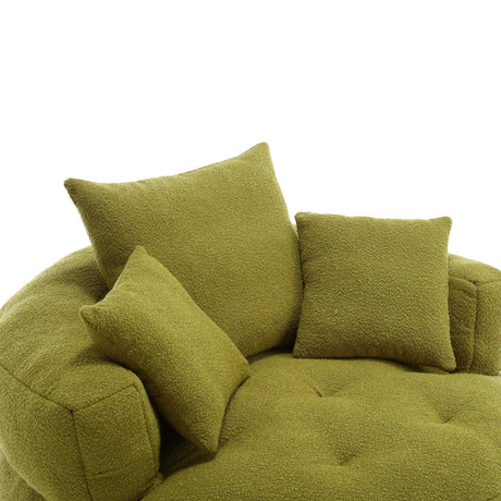 Modern Chenille Circular Sponge Sofa With Throw Pillows - Omega Lifestyles