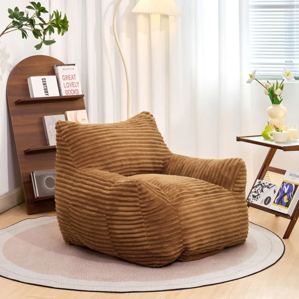 Oversized Corduroy Foam Filled Bean Bag Chair - Omega Lifestyles