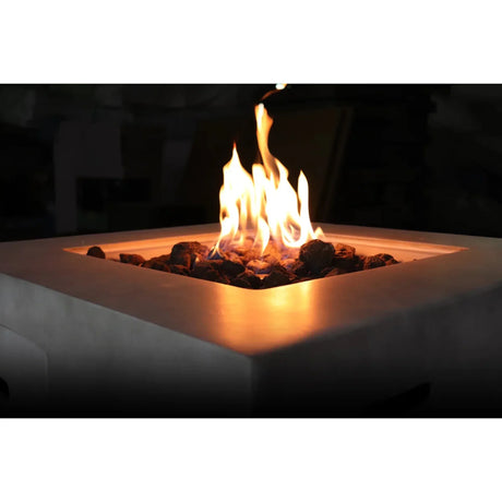 Concrete Outdoor Modern Gas Fire Pit With Hidden Tank Compartment - Omega Lifestyles