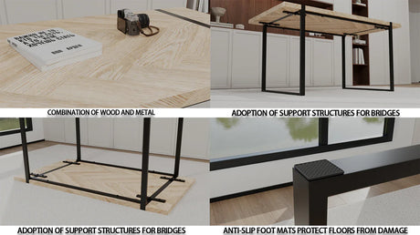 5-Piece Modern Industrial MDF Dining Table And Chairs Set - Omega Lifestyles