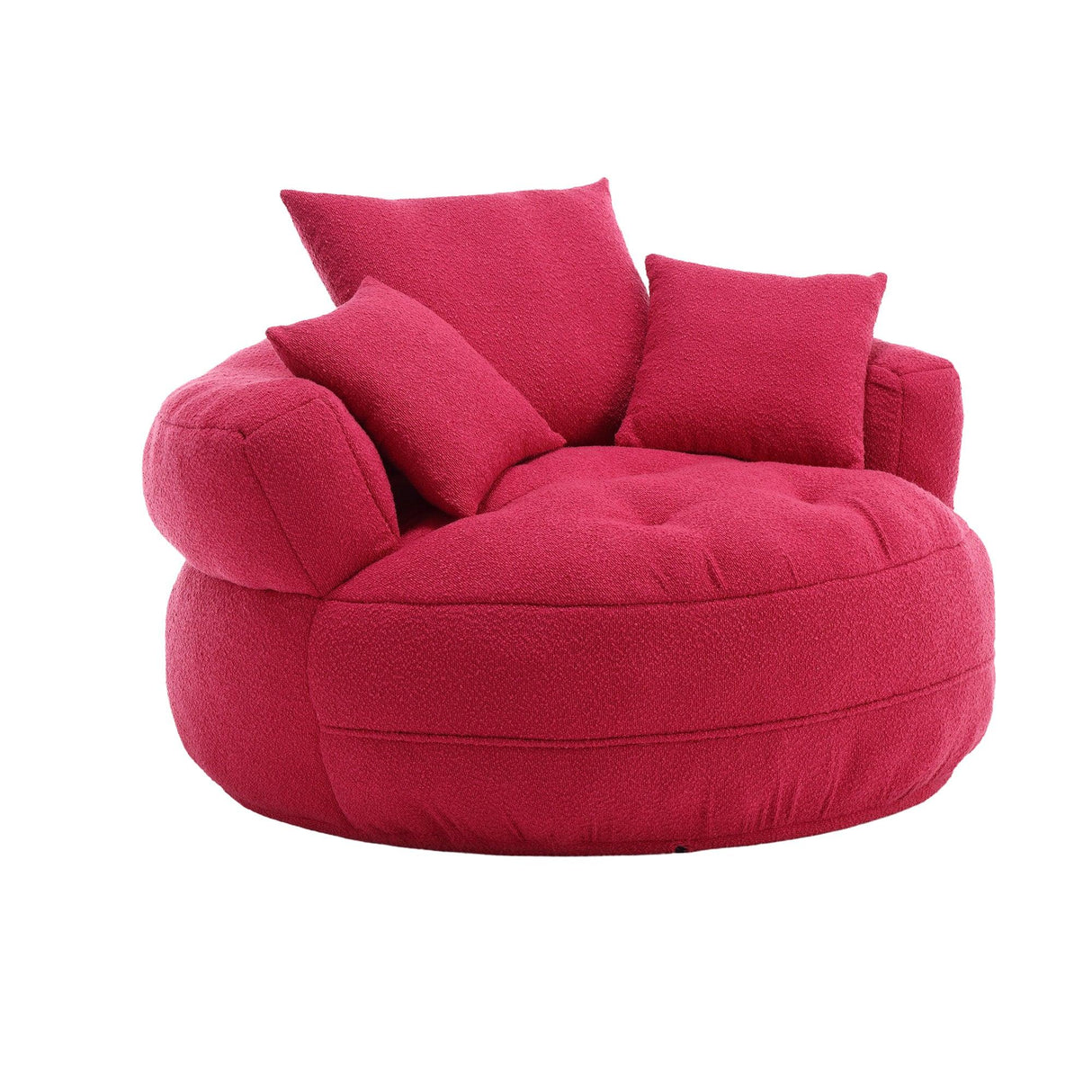 Modern Chenille Sponge Circular Sleeper Chair With Pillows - Omega Lifestyles
