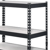 Industrial Black Natural Metal Composite Wood Bookshelf - Omega Lifestyles