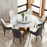 Modern Round Sintered Stone Dining Table With Turntable - Omega Lifestyles