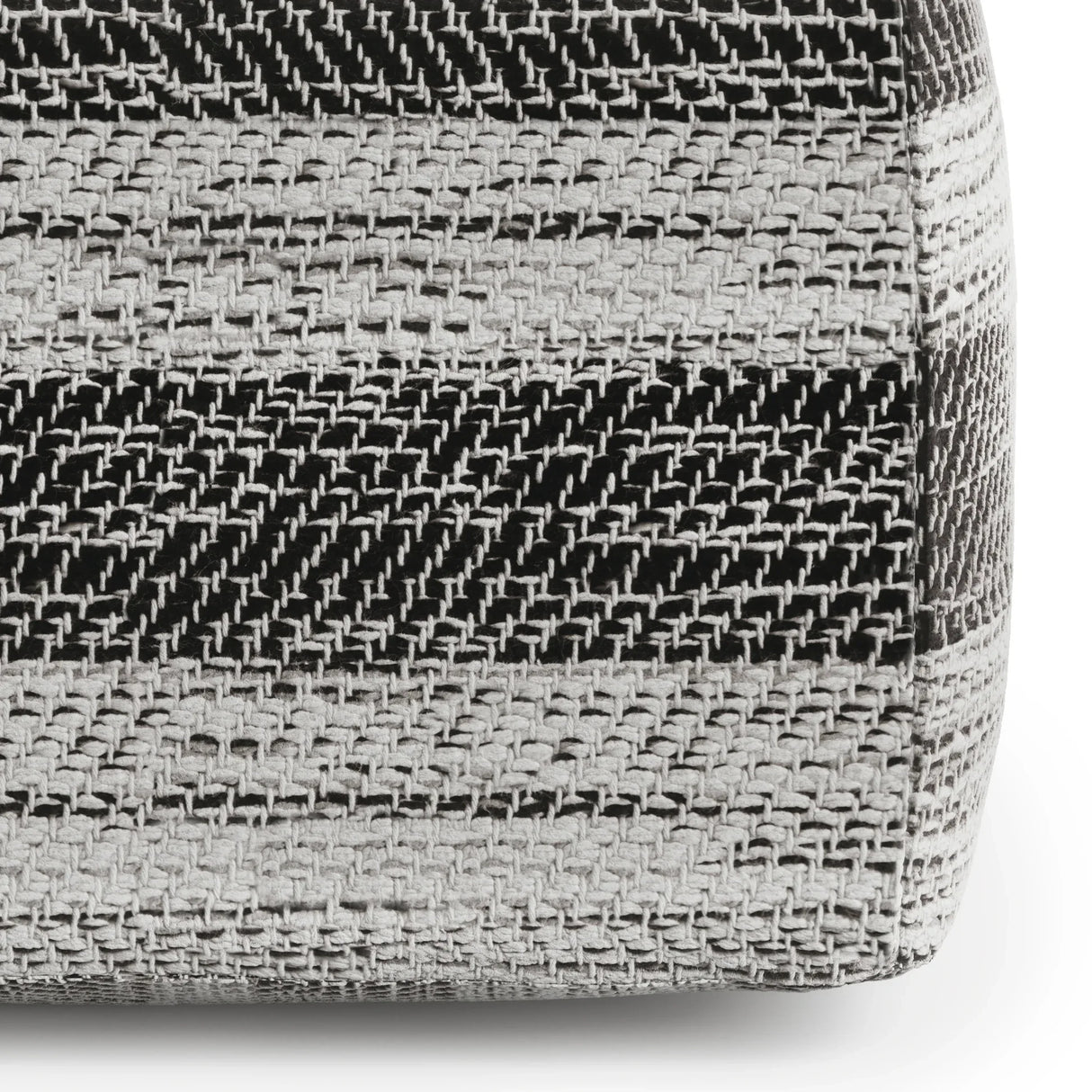 Grey Mélange Fabric Square Pouf Ottoman Seating Stool - Omega Lifestyles
