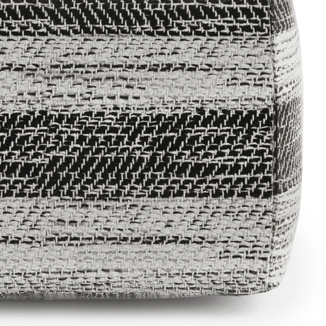 Grey Mélange Fabric Square Pouf Ottoman Seating Stool - Omega Lifestyles