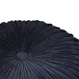 Navy Blue Velvet Round Tufted Pouf Seat - Omega Lifestyles