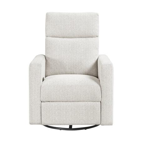 Contemporary Chenille Swivel Recliner Chair With Gliding Motion - Omega Lifestyles