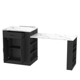 Extendable Black Kitchen Island With Storage Cabinet - Omega Lifestyles