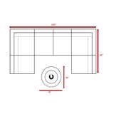 Outdoor 7-Piece Wicker Sectional Seating Group With Fire Pit - Omega Lifestyles