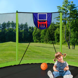 15-Inch Galvanized Steel Frame Safety Trampoline With Hoop - Omega Lifestyles
