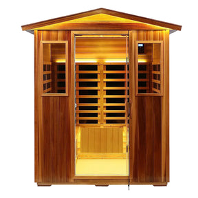 Four-Person Far-Infrared Carbon Crystal Outdoor Sauna - Omega Lifestyles