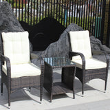 3-Piece Brown Rattan Outdoor Patio Furniture Set - Omega Lifestyles