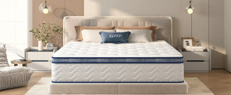 King Medium 12-Inch Hybrid Pocket Spring Mattress - Omega Lifestyles