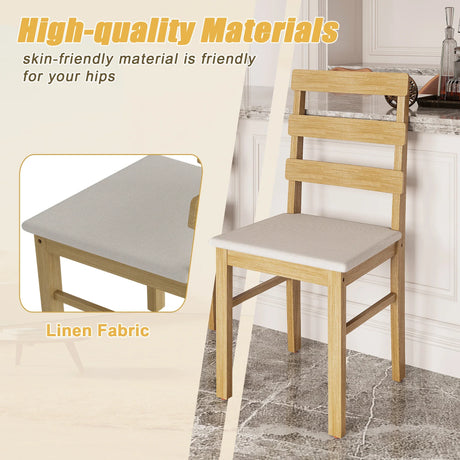 Solid Wood Natural Finish Dining Table And Chair Set - Omega Lifestyles