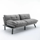 Light Grey Upholstered Convertible Foam Sofa Bed Twin - Omega Lifestyles