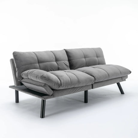Light Grey Upholstered Convertible Foam Sofa Bed Twin - Omega Lifestyles