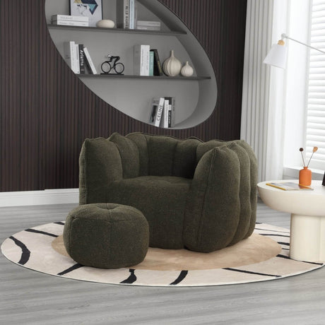 Soft Chenille Bean Bag Chair with Foam - Sleep Galleria