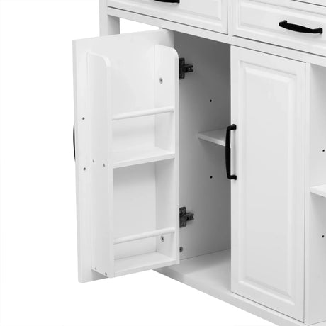 47-Inch Extendable Rubber Wood Veneer Kitchen Island - Omega Lifestyles