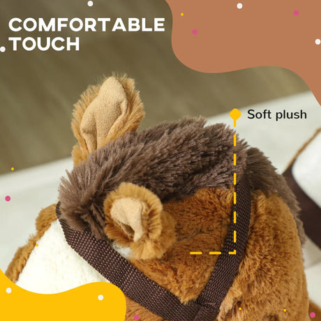 Plush Toddler Rocking Horse With Sound And Safety Belt - Omega Lifestyles