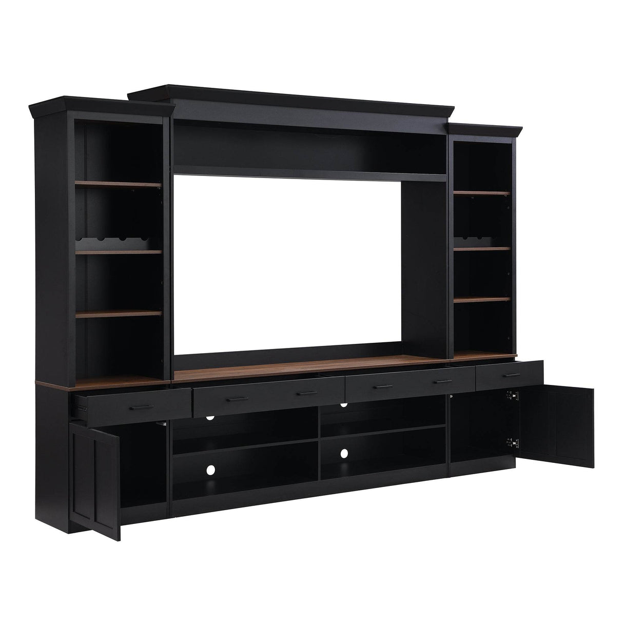 Farmhouse Mid-Century Walnut MDF TV Stand - Sleep Galleria