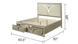Modern Upholstered Wood Bed Frame With LED Headboard - Omega Lifestyles