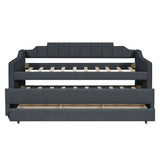 Twin Upholstered Linen-Blend Daybed With Trundle Drawers - Omega Lifestyles