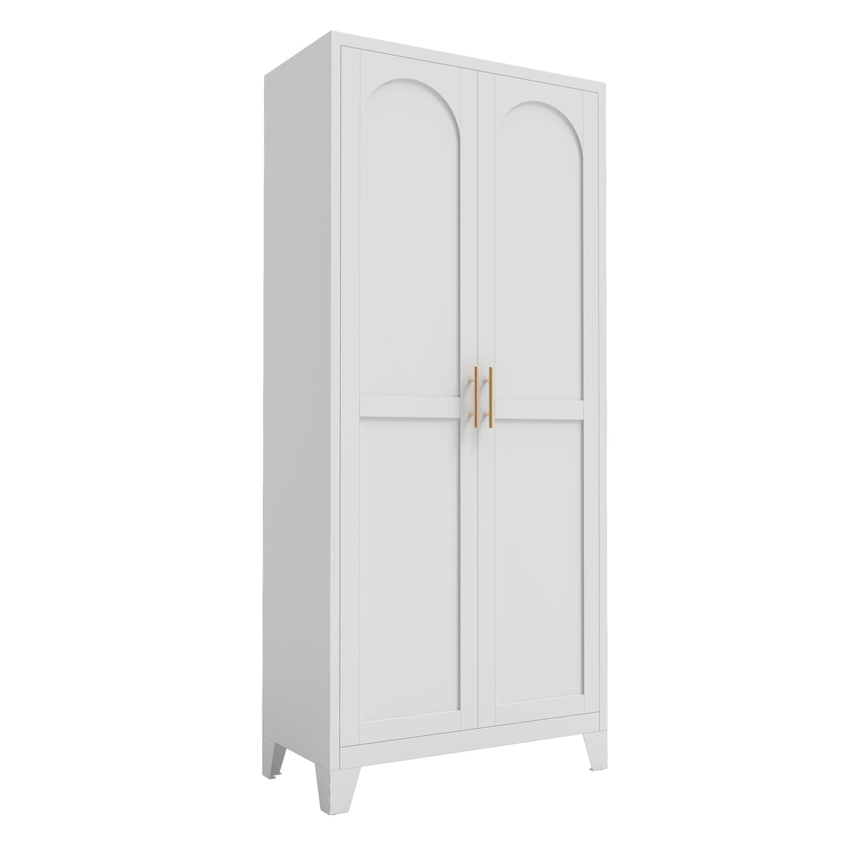 71-Inch White Steel Storage Cabinet With Adjustable Shelves