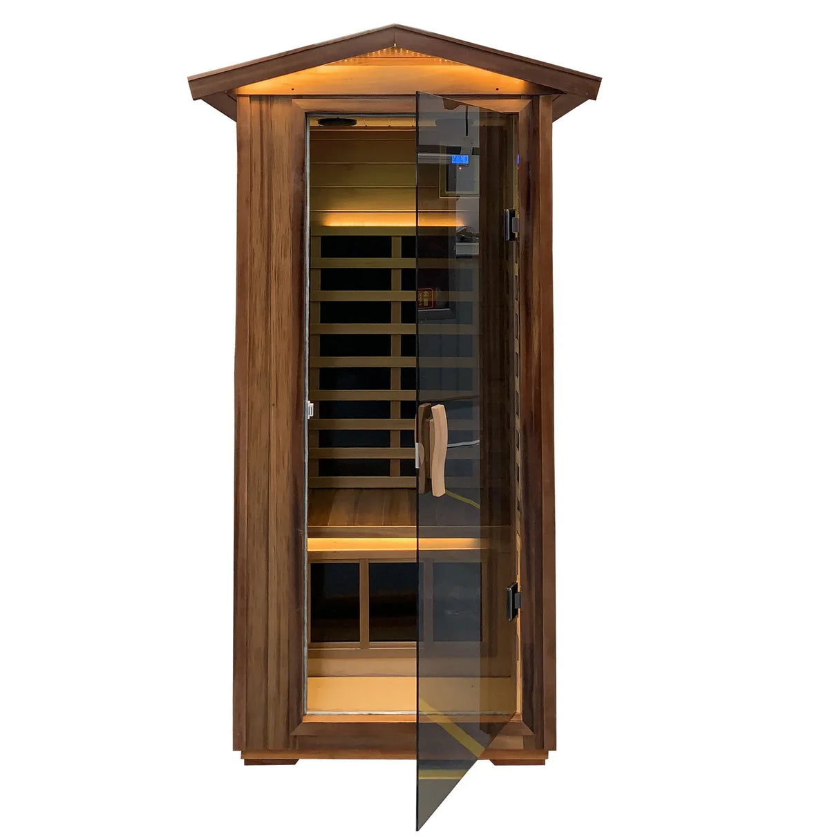 Outdoor Solid Wood Red Cedar 4-Person Infrared Sauna - Omega Lifestyles