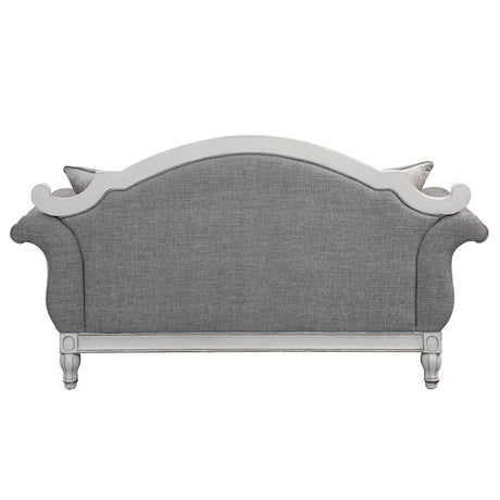 Gray Fabric Pocket Coil Loveseat With 3 Pillows - Omega Lifestyles