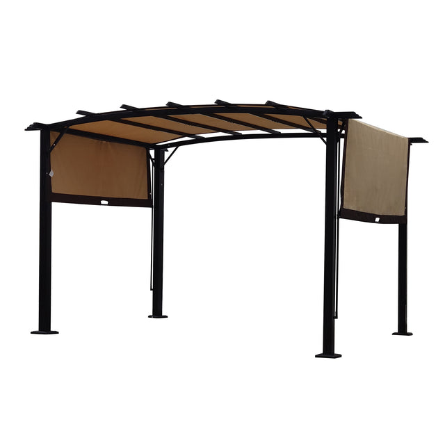 12-Foot By 9-Foot Steel Frame Retractable Canopy Gazebo