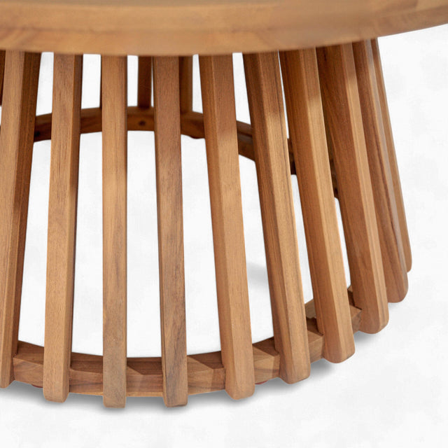 Acacia Wood Round Patio Coffee Table - Omega Lifestyles
