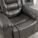 Grey Manual Recliner Chair With Storage Box And Cup Holders - Omega Lifestyles